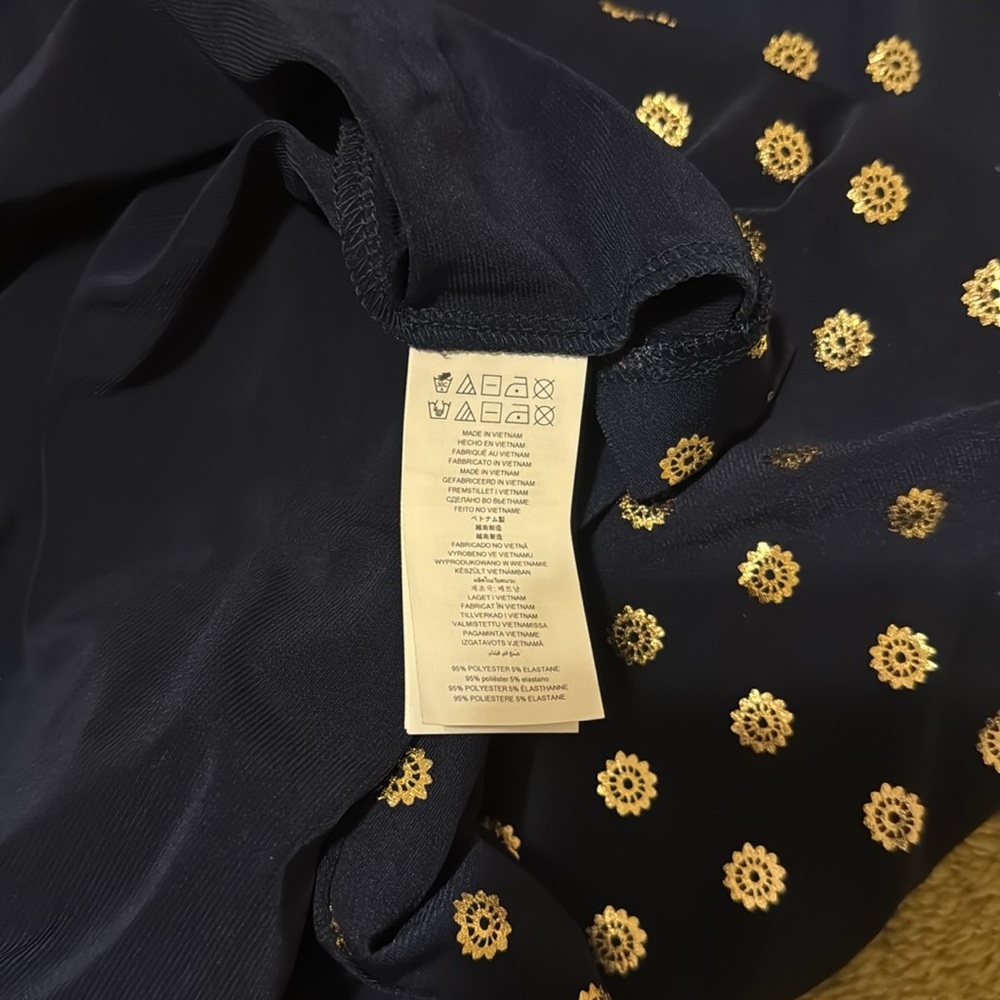 NWT Michael Michael Kors True Navy And Gold Beautiful Maxi Dress Size 3X - Picture 11 of 12